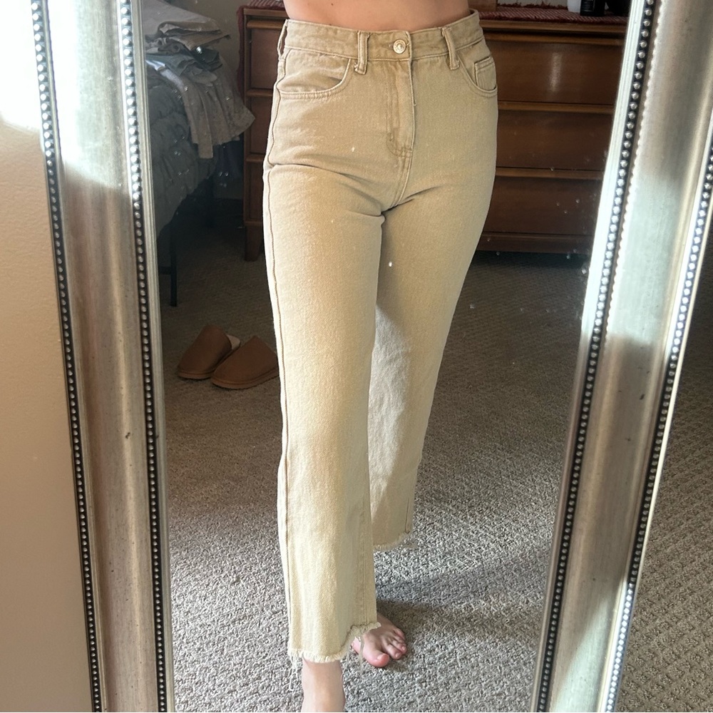 Princess Polly Beige Boot Cut Pants